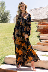 Helen Maxi Dress | Black + Gold