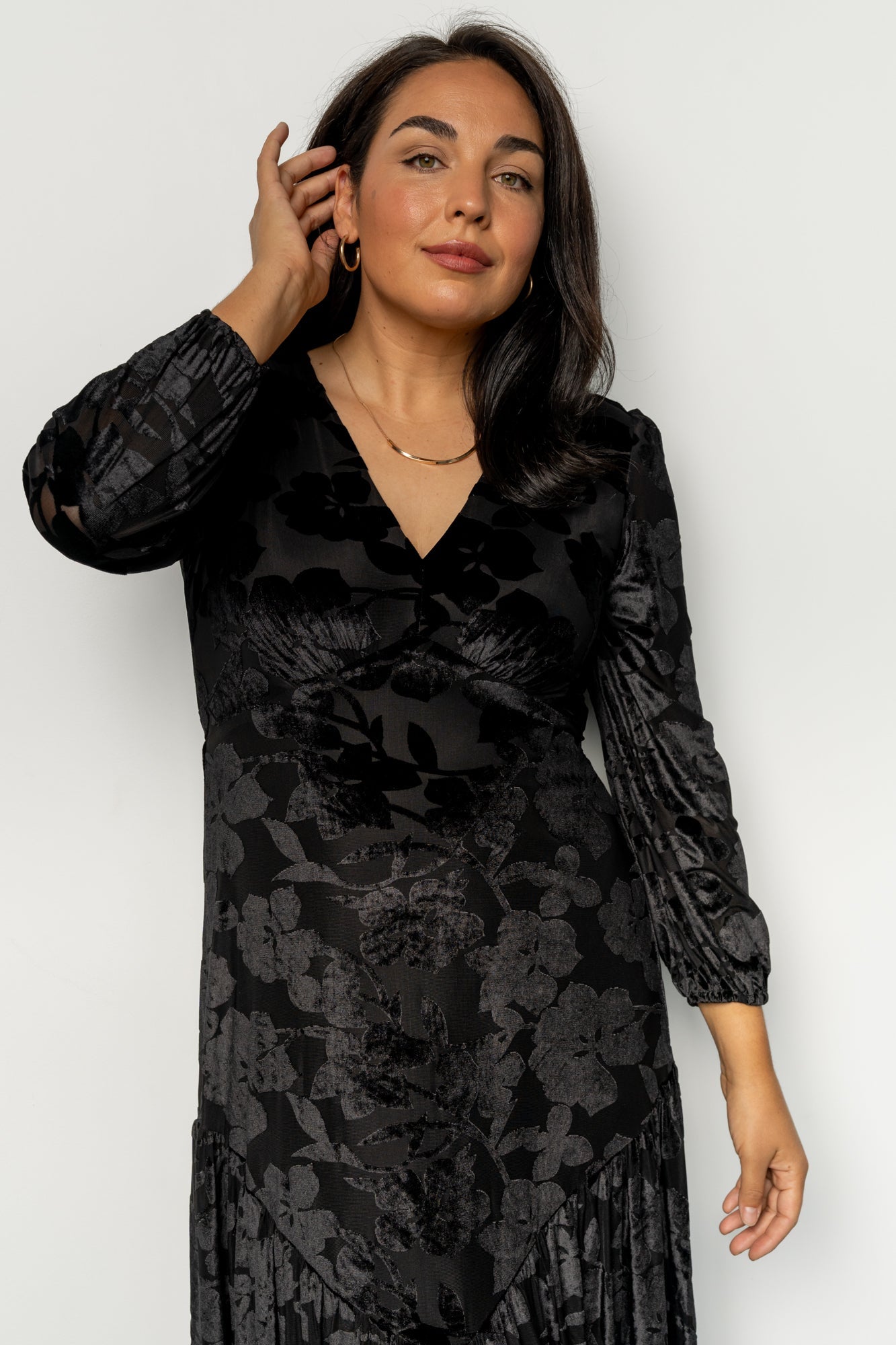 Vienna Velvet Maxi Dress | Black