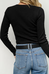 Bruna Faux Leather Buckle Belt | Black