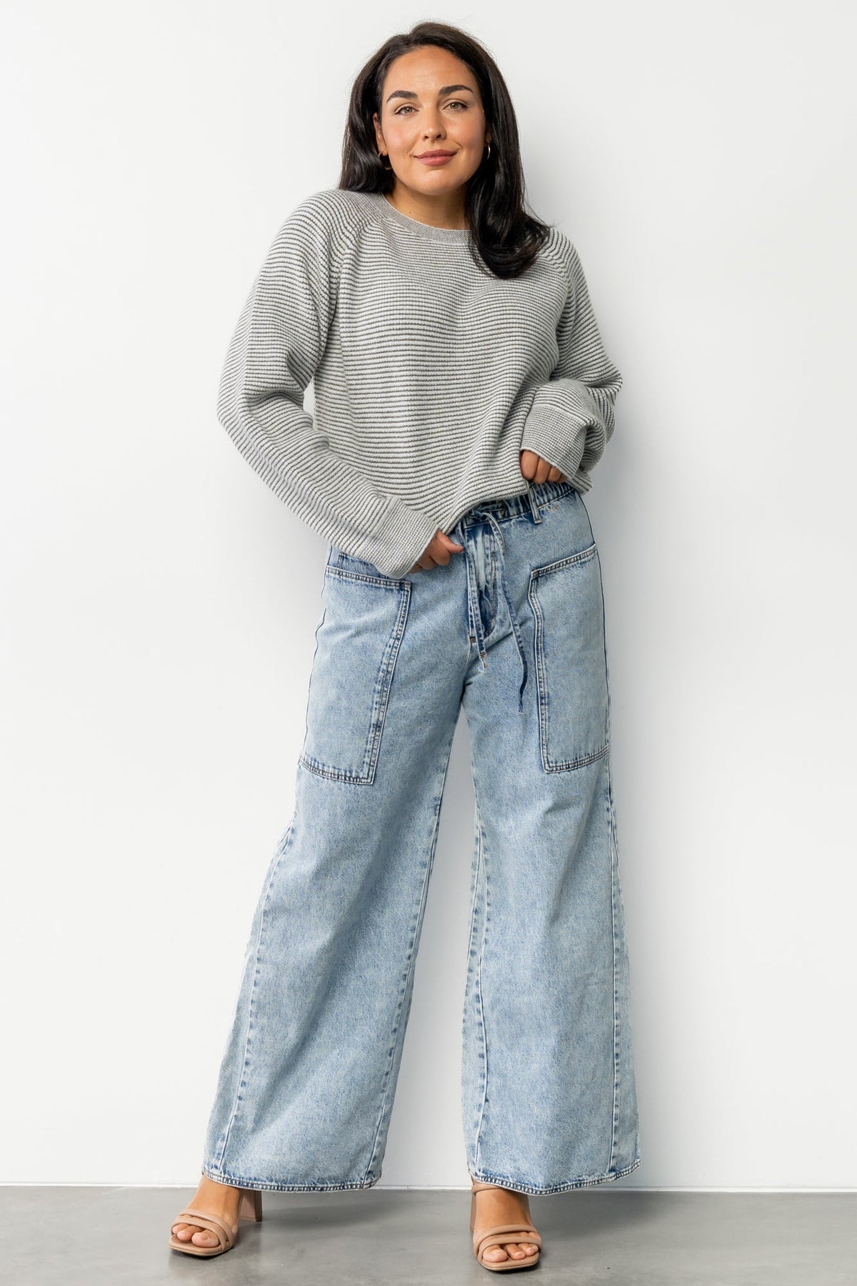 Zadie Striped Sweater | Ivory + Olive