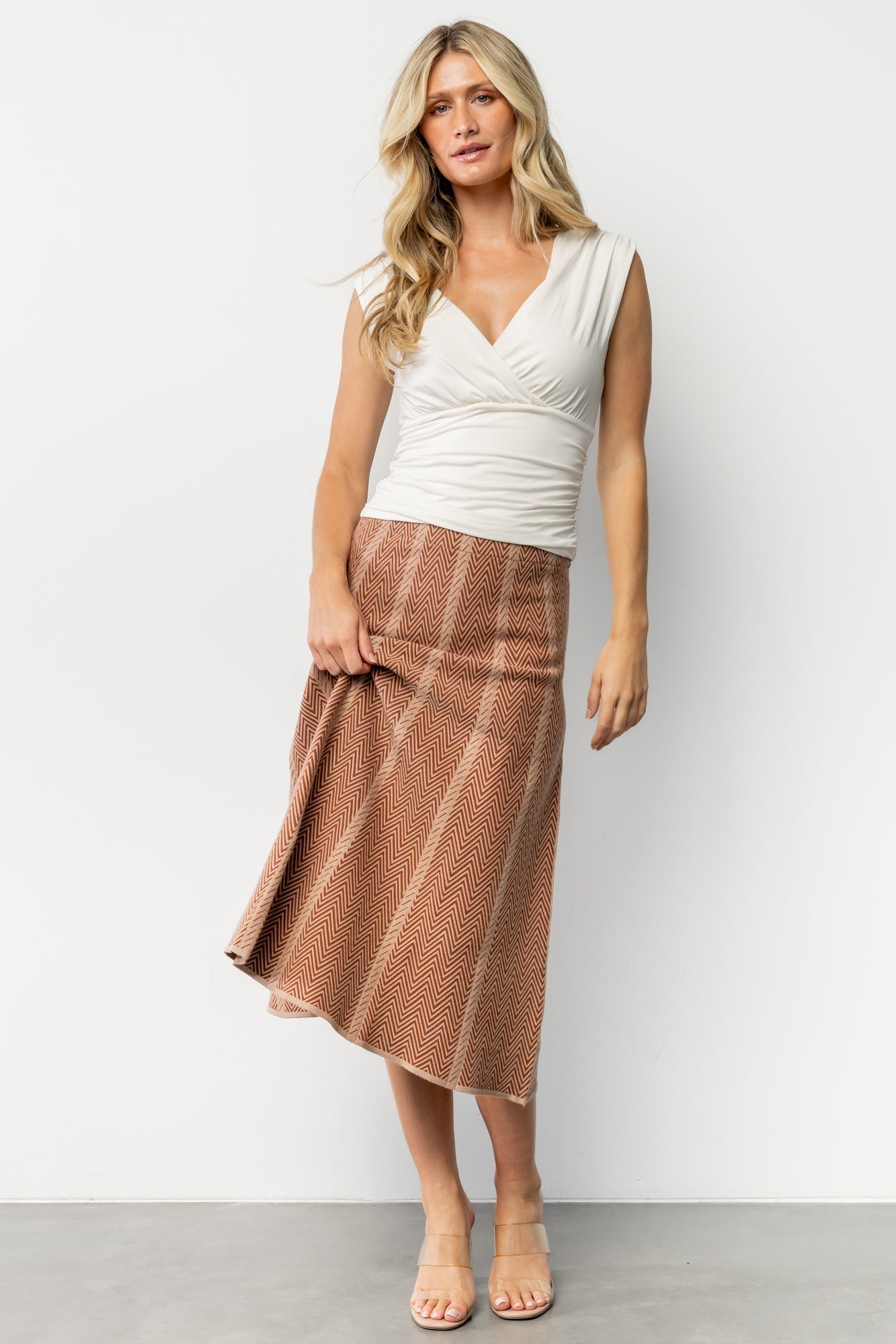 Astrid Midi Skirt | Rust Print