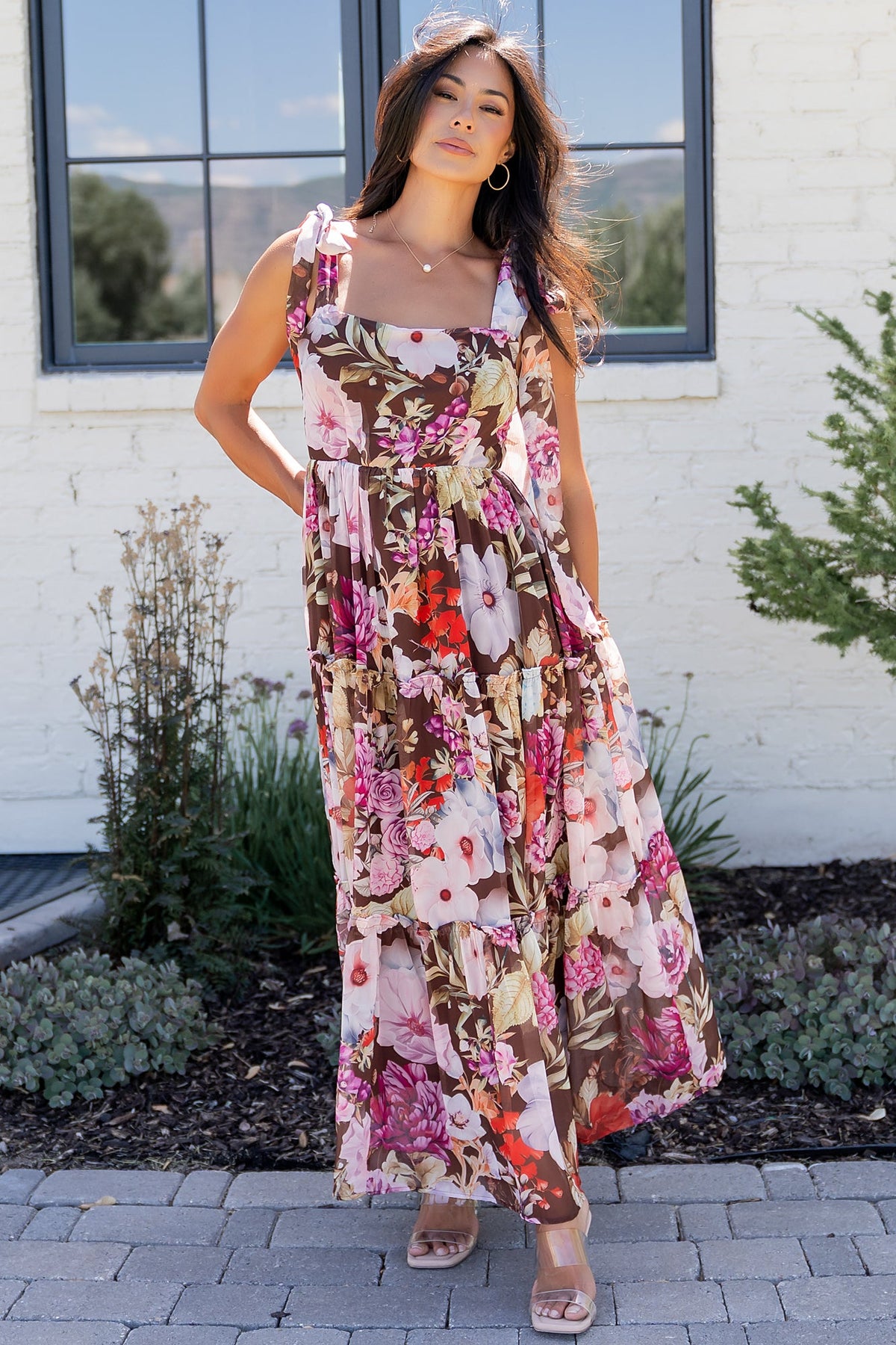 Anita Maxi Dress | Brown Multi Floral