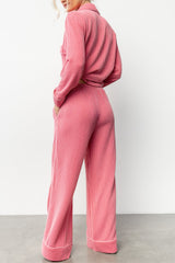 Eloise Ribbed Pajama Set | Pink
