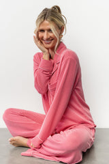 Eloise Ribbed Pajama Set | Pink