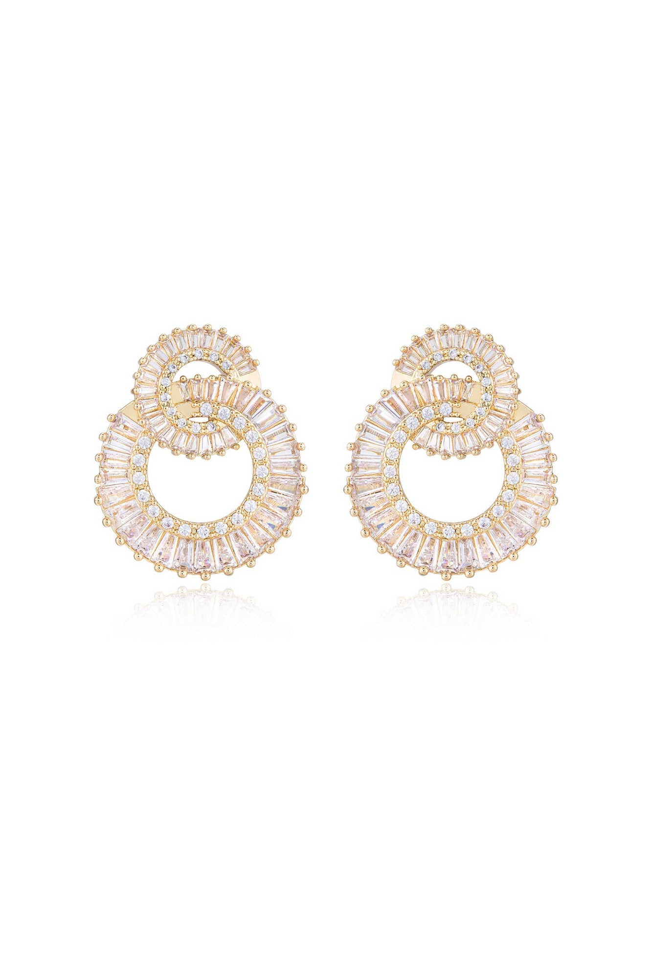 Rotating Circles Crystal Earrings
