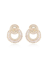 Rotating Circles Crystal Earrings
