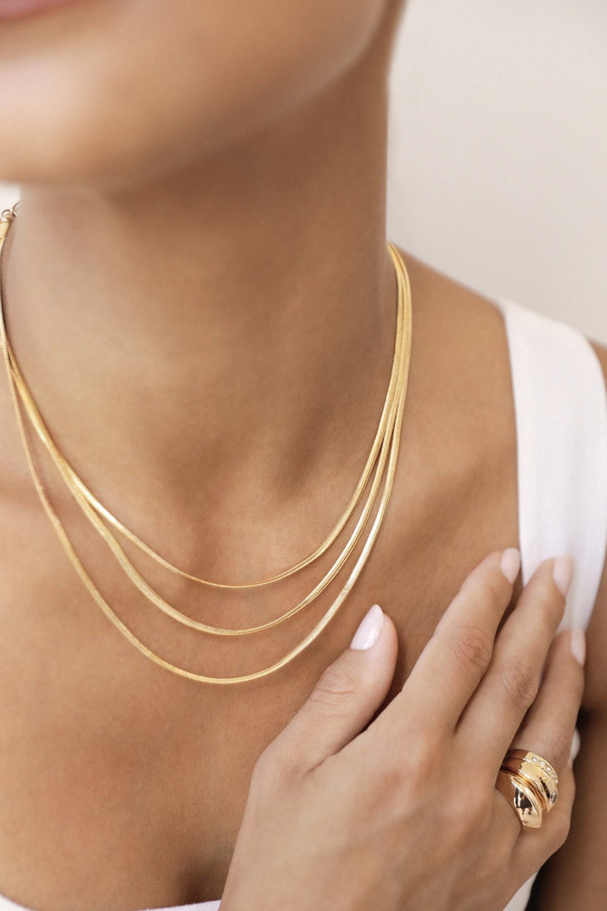 Triple Snake Chain Necklace