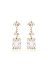 Reflective Crystal Dangle Earrings