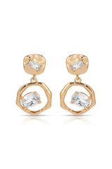 Organic Shape Crystal Earrings