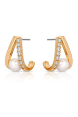 Pavé and Pearl Earrings