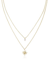 Layered Starburst Crystal Necklace