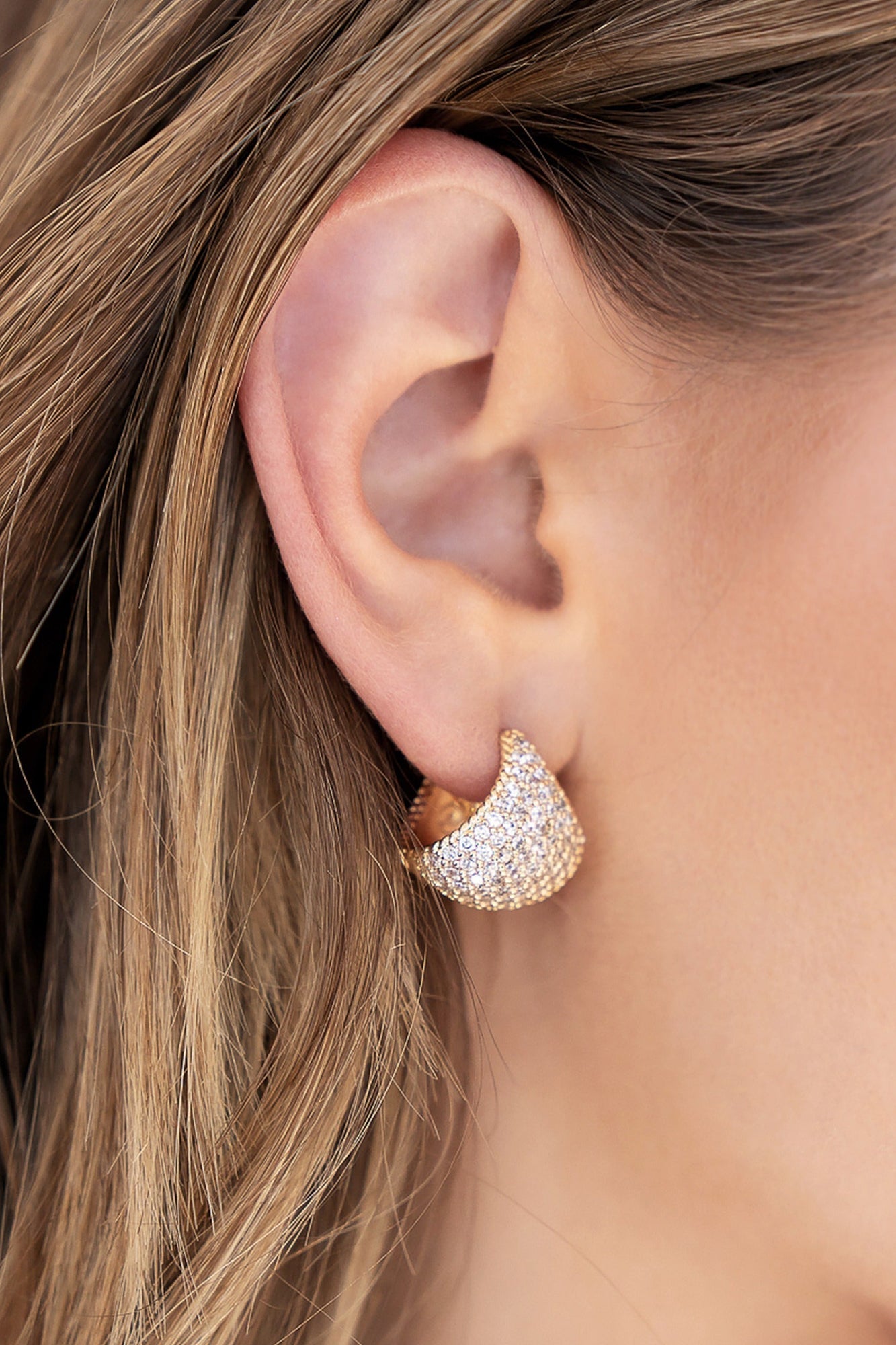 Pavé Encrusted Huggie Hoops