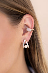 Pavé and Pearl Earrings