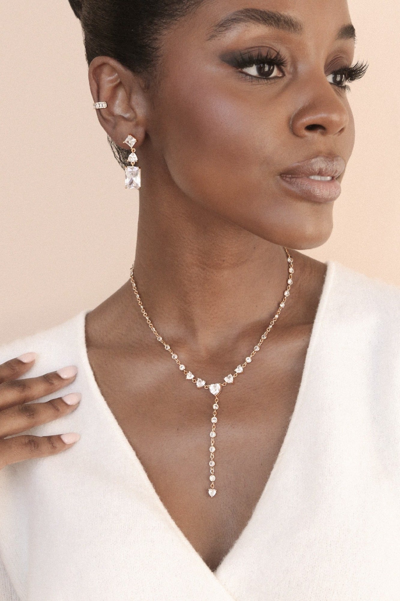 Reflective Crystal Dangle Earrings