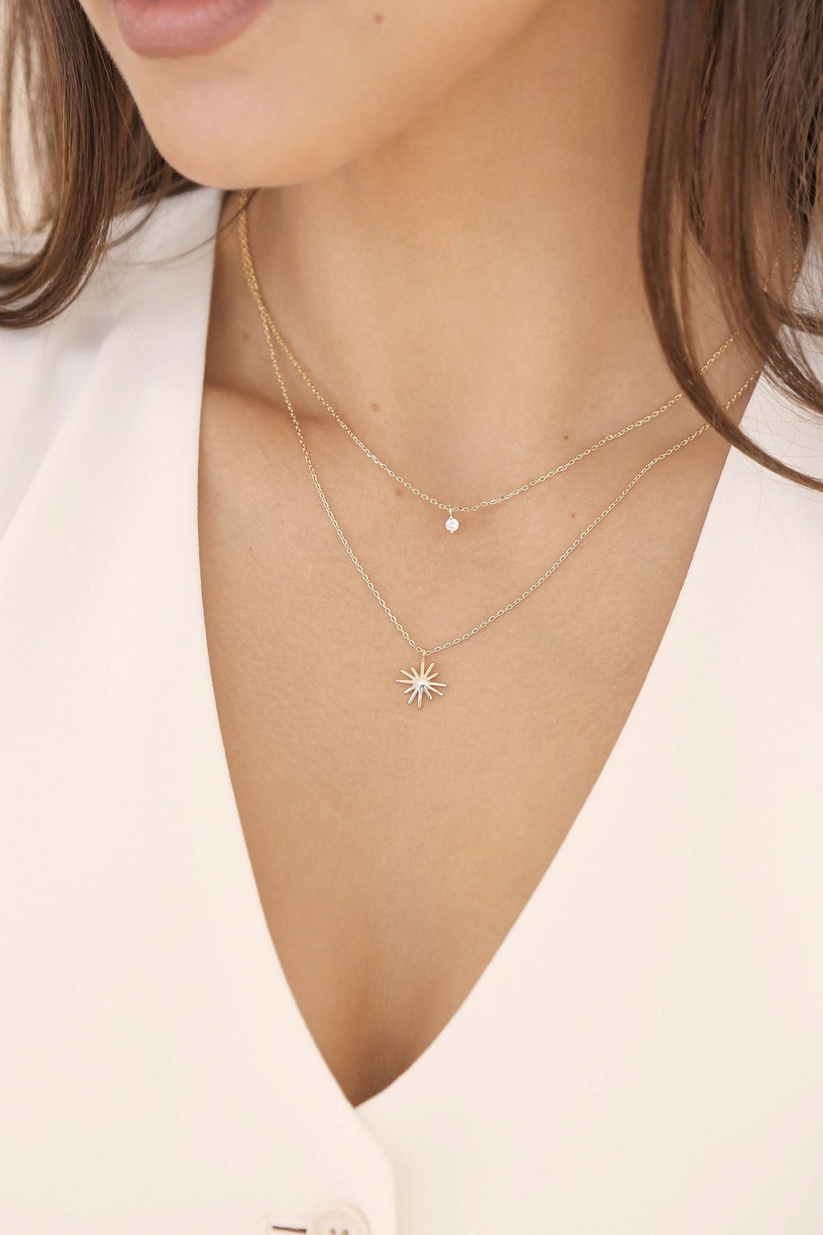 Layered Starburst Crystal Necklace