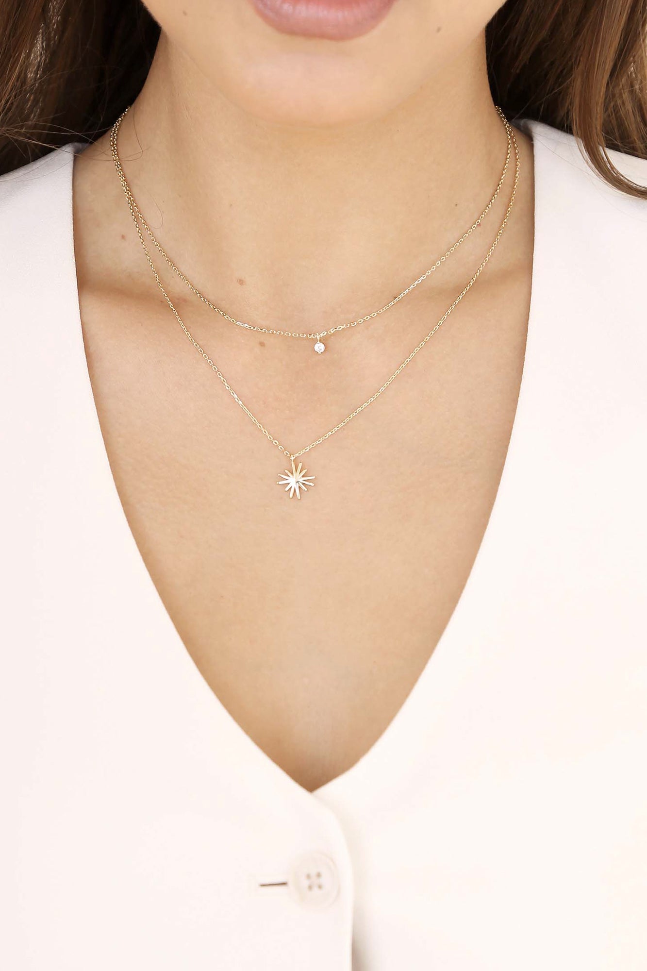 Layered Starburst Crystal Necklace