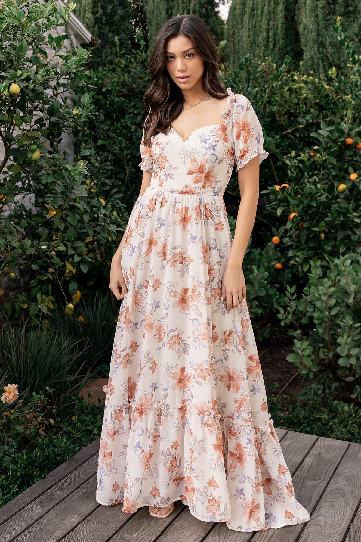 Aberdeen Sweetheart Maxi Dress | Cream Floral - Baltic Born