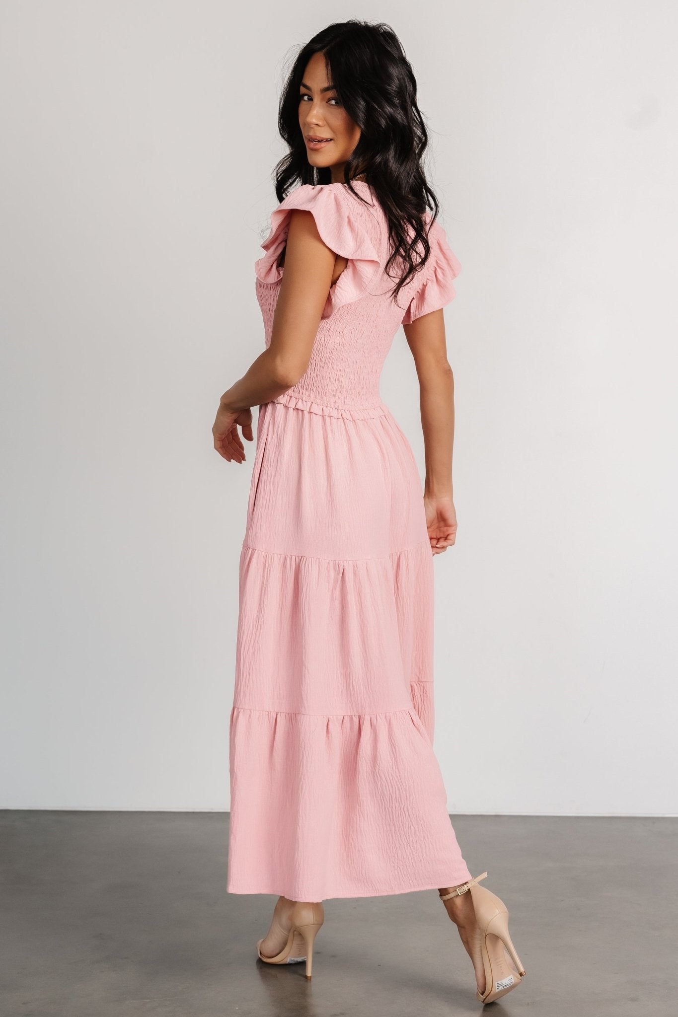 Afton Smocked Tiered Dress | Vintage Blush - Baltic Born