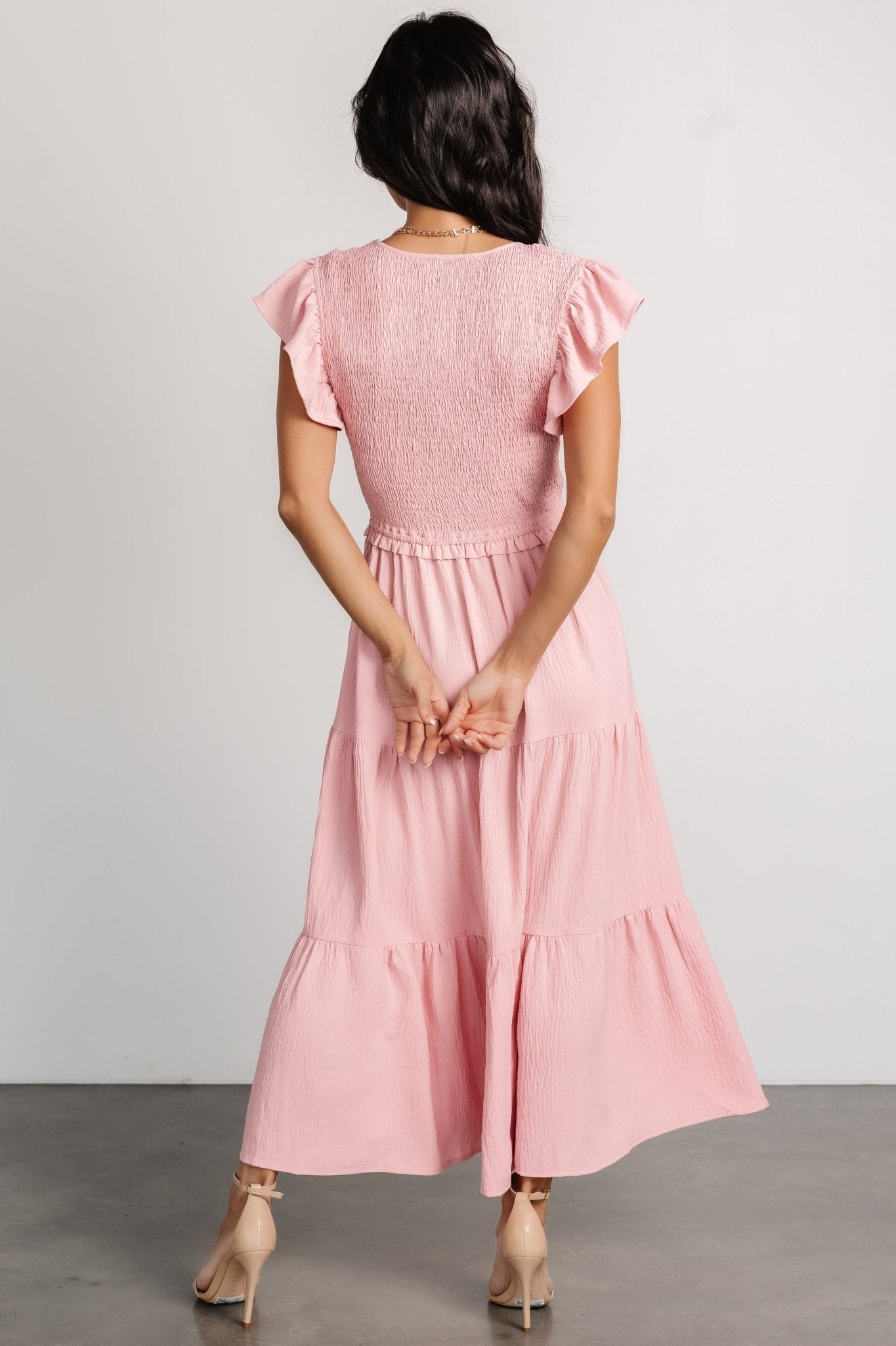 Afton Smocked Tiered Dress | Vintage Blush - Baltic Born