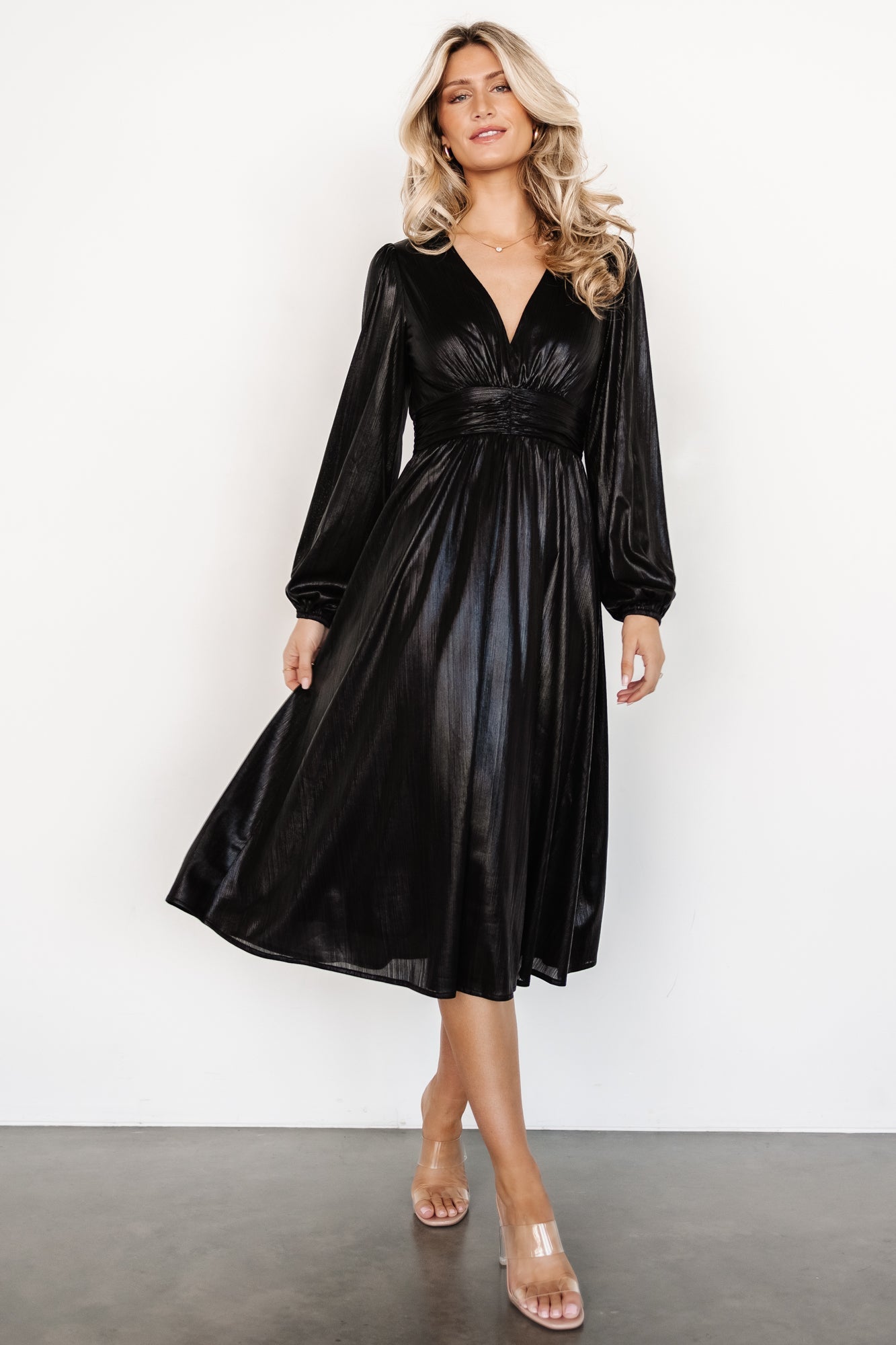 Aisha Shimmer Dress | Black - Baltic Born