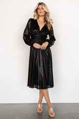 Aisha Shimmer Dress | Black - Baltic Born