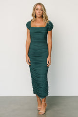 Alessandra Mesh Midi Dress | Peacock - Baltic Born