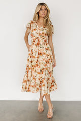 Aliyah Midi Dress | Coral Floral - Baltic Born
