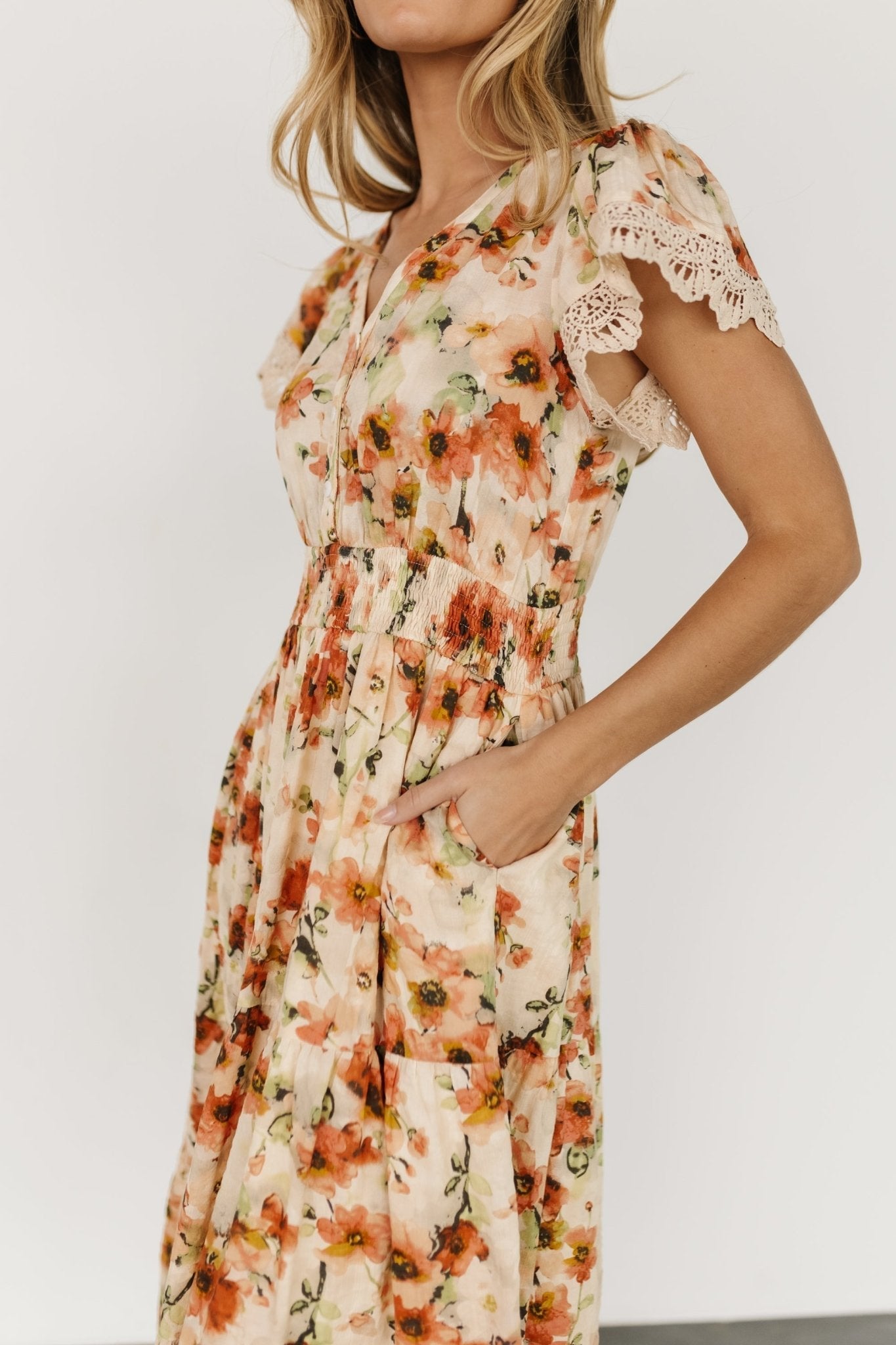 Aliyah Midi Dress | Coral Floral - Baltic Born