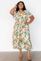 Aliyah Midi Dress | Green Floral - Baltic Born