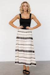 Alondra Woven Skirt | Cream + Black - Baltic Born