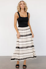 Alondra Woven Skirt | Cream + Black - Baltic Born