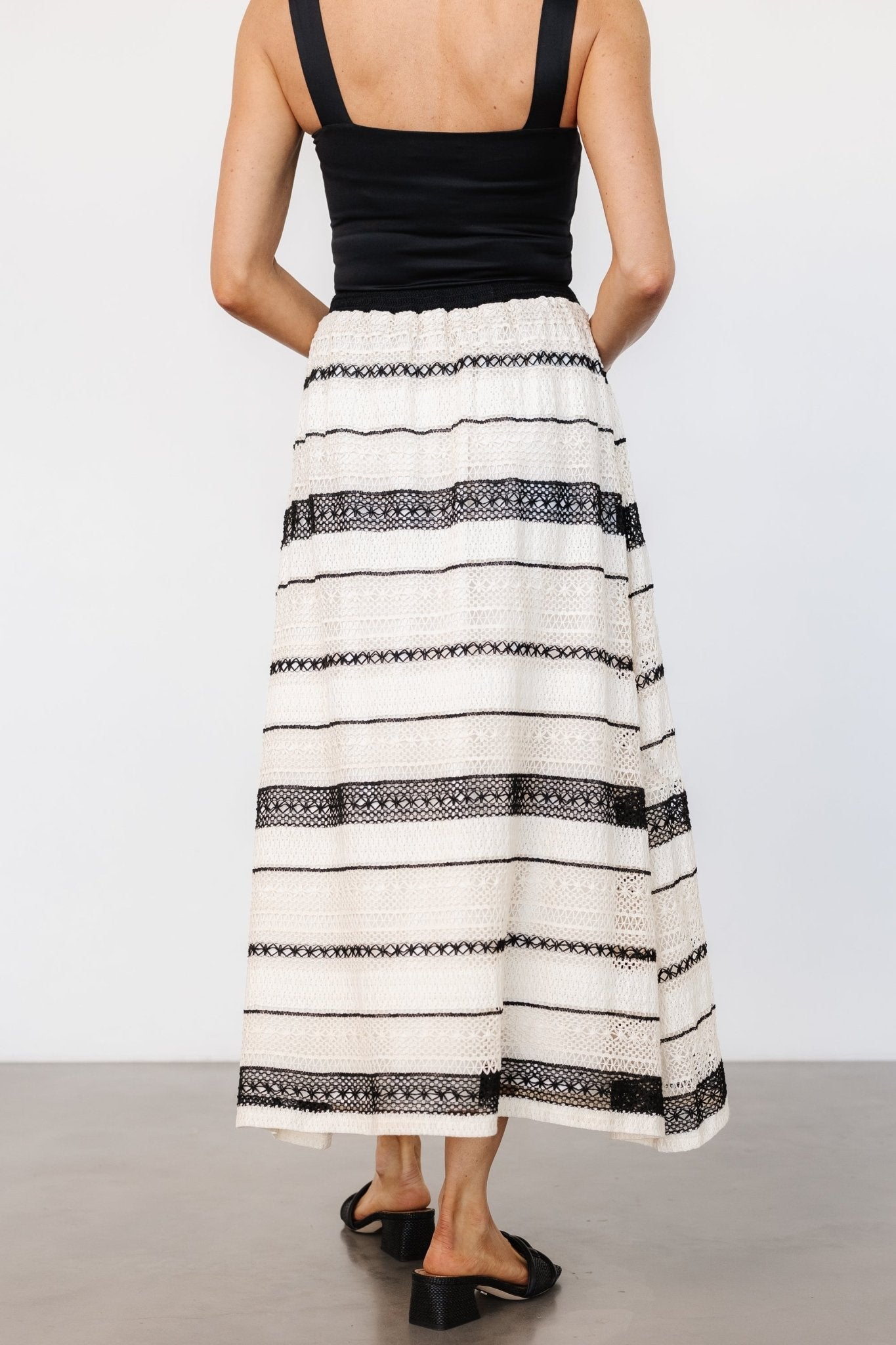 Alondra Woven Skirt | Cream + Black - Baltic Born