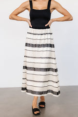 Alondra Woven Skirt | Cream + Black - Baltic Born