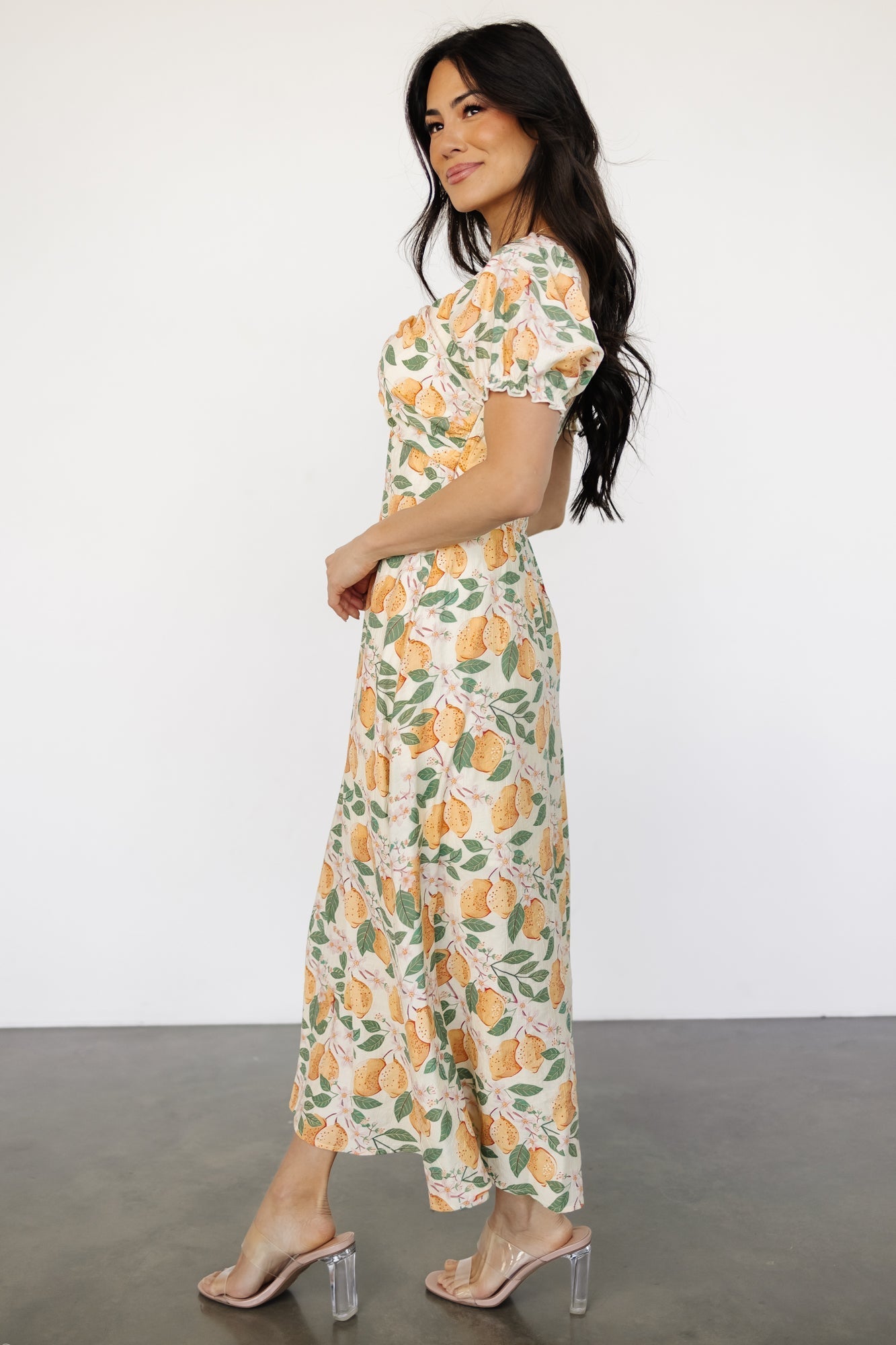 Amalfi Midi Dress | Lemon Print - Baltic Born