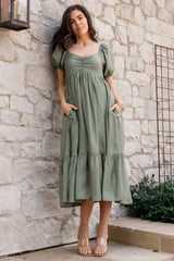 Annalisa Midi Dress | Olive - Baltic Born