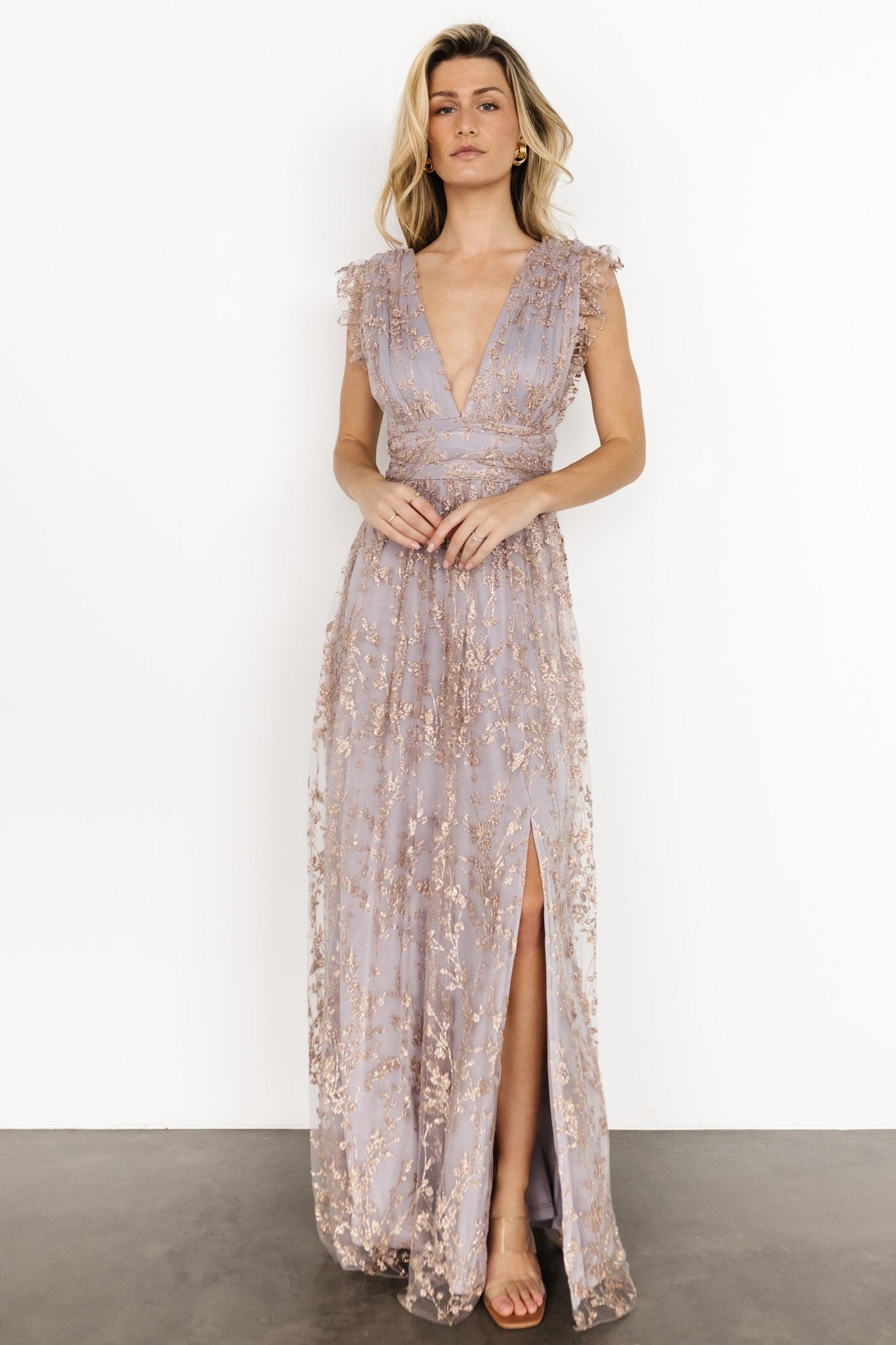 Arlene Shimmer Gown | Dusty Lilac + Rose