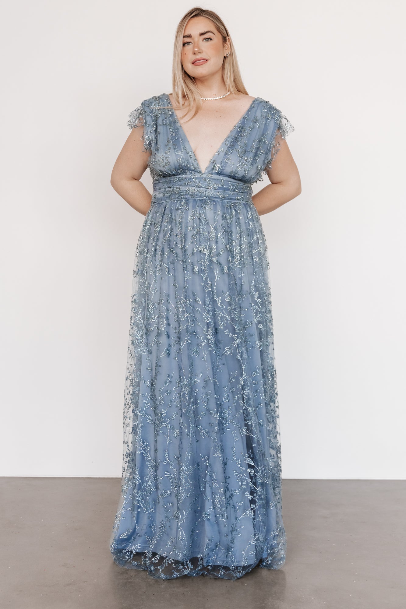 Arlene Shimmer Gown | Winter Blue