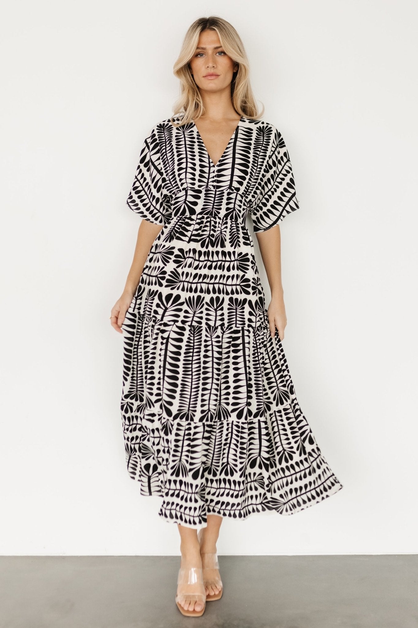 Austin Kimono Dress | Black Print - Baltic Born