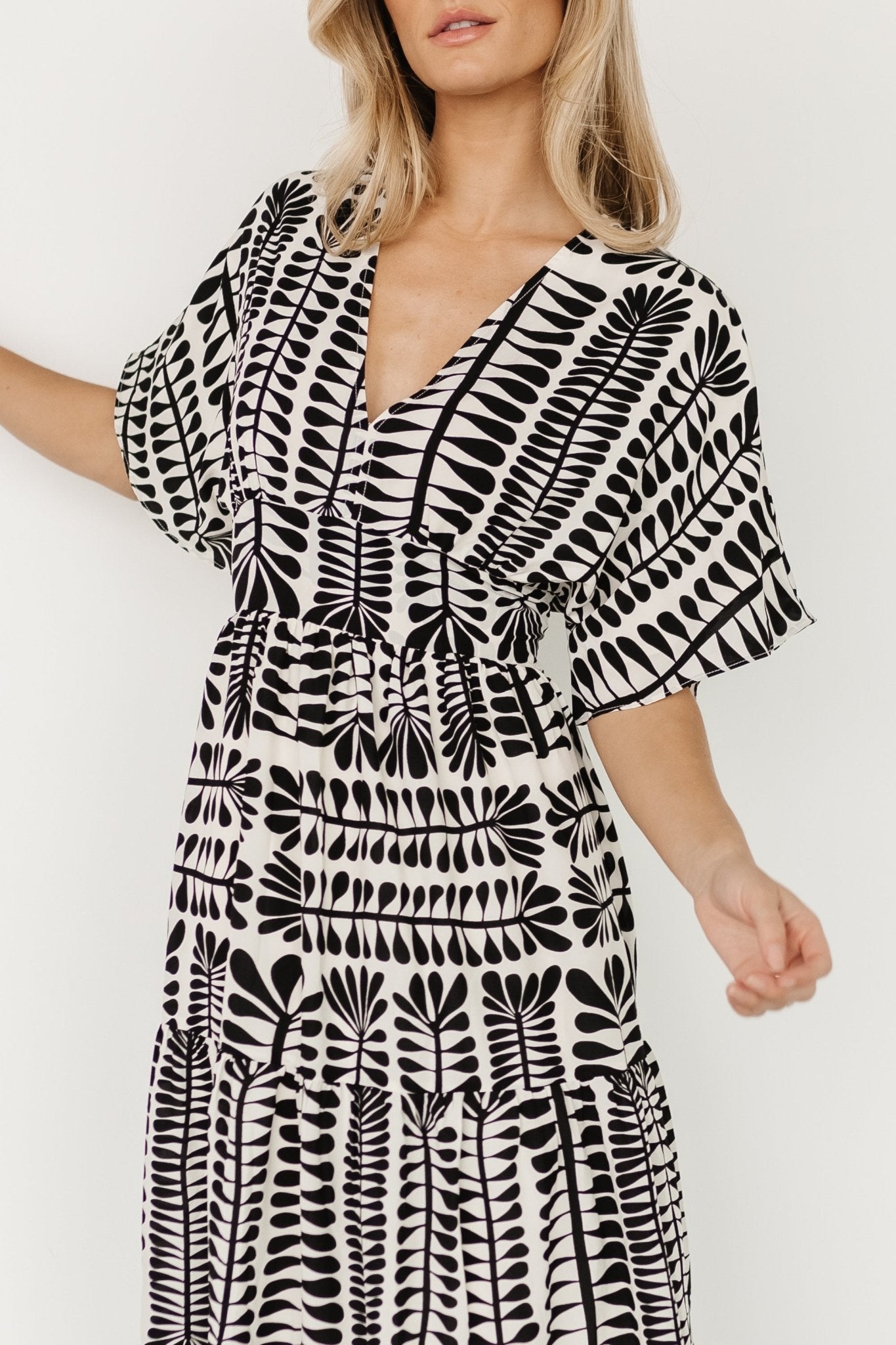 Austin Kimono Dress | Black Print - Baltic Born