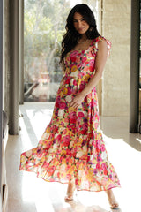 Ayla Tiered Maxi Dress | Pink Multi Floral - Baltic Born