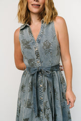 Bernadette Sleeveless Denim Dress | Washed Blue - Baltic Born