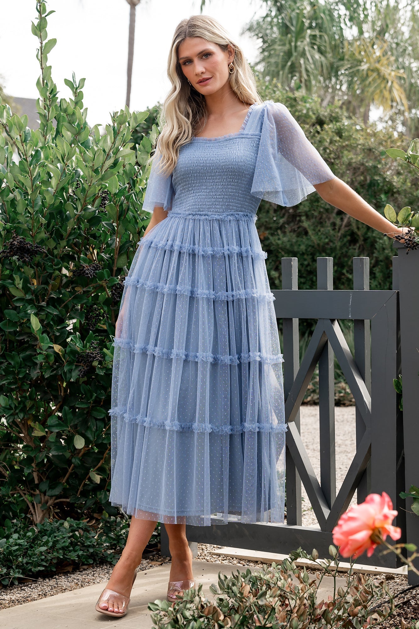 Bexley Tulle Dress | Dusty Blue - Baltic Born