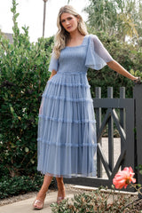 Bexley Tulle Dress | Dusty Blue - Baltic Born
