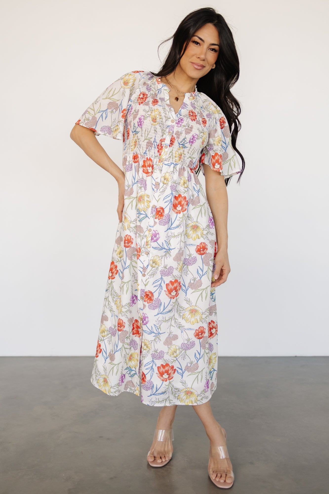 Botega Midi Dress | Ivory Multi Floral - Baltic Born