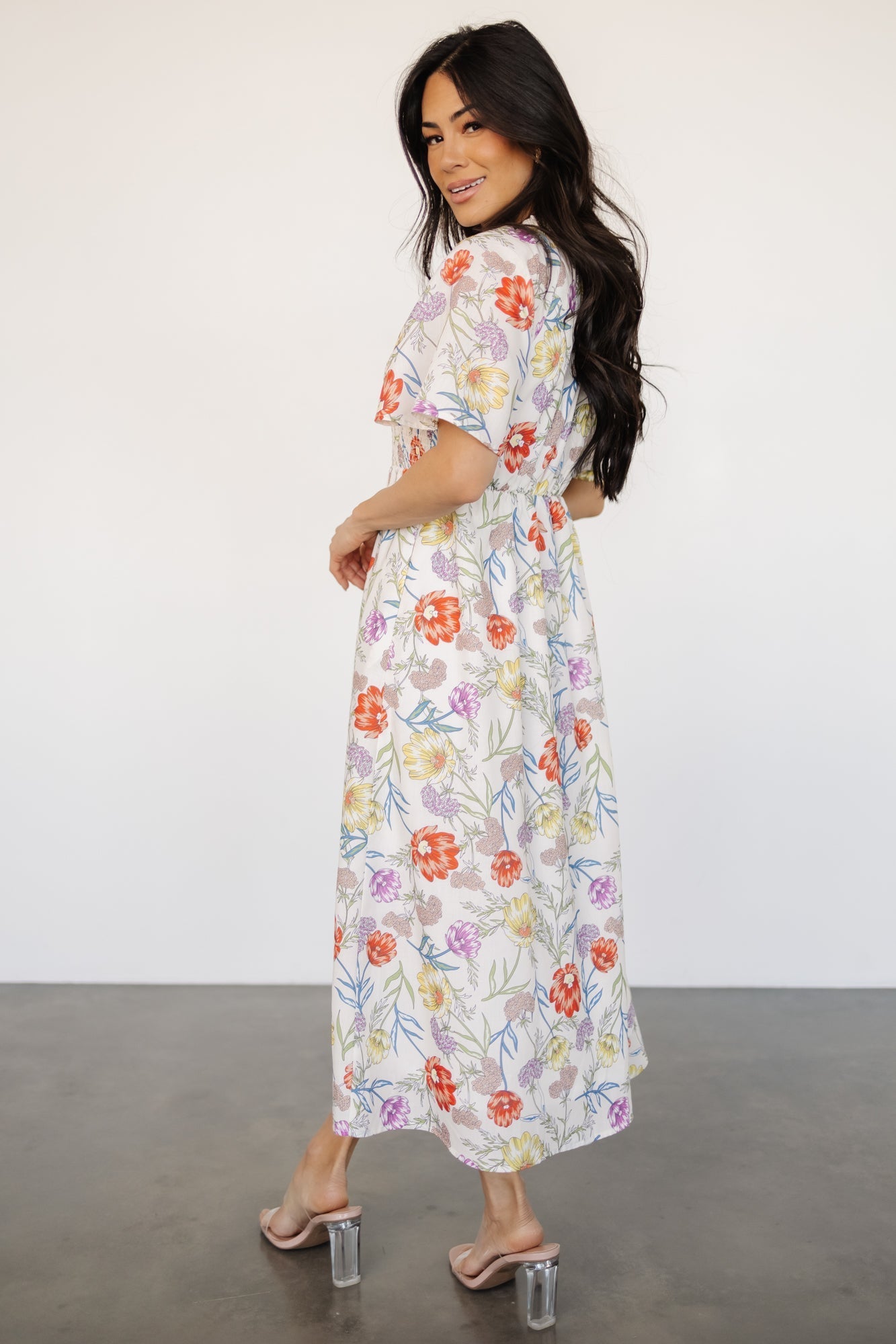 Botega Midi Dress | Ivory Multi Floral - Baltic Born