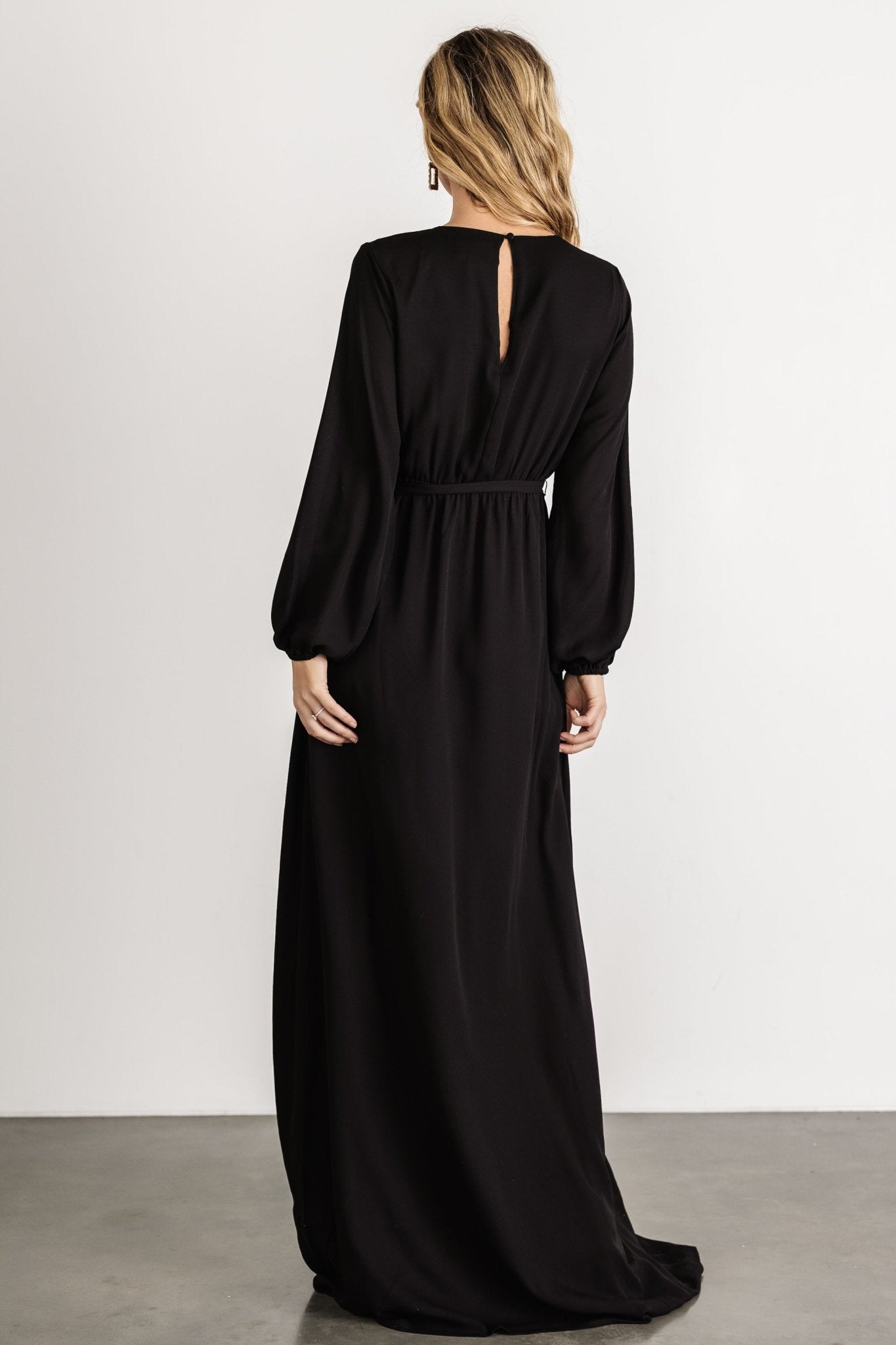 Breanne Faux Wrap Maxi Dress | Black - Baltic Born