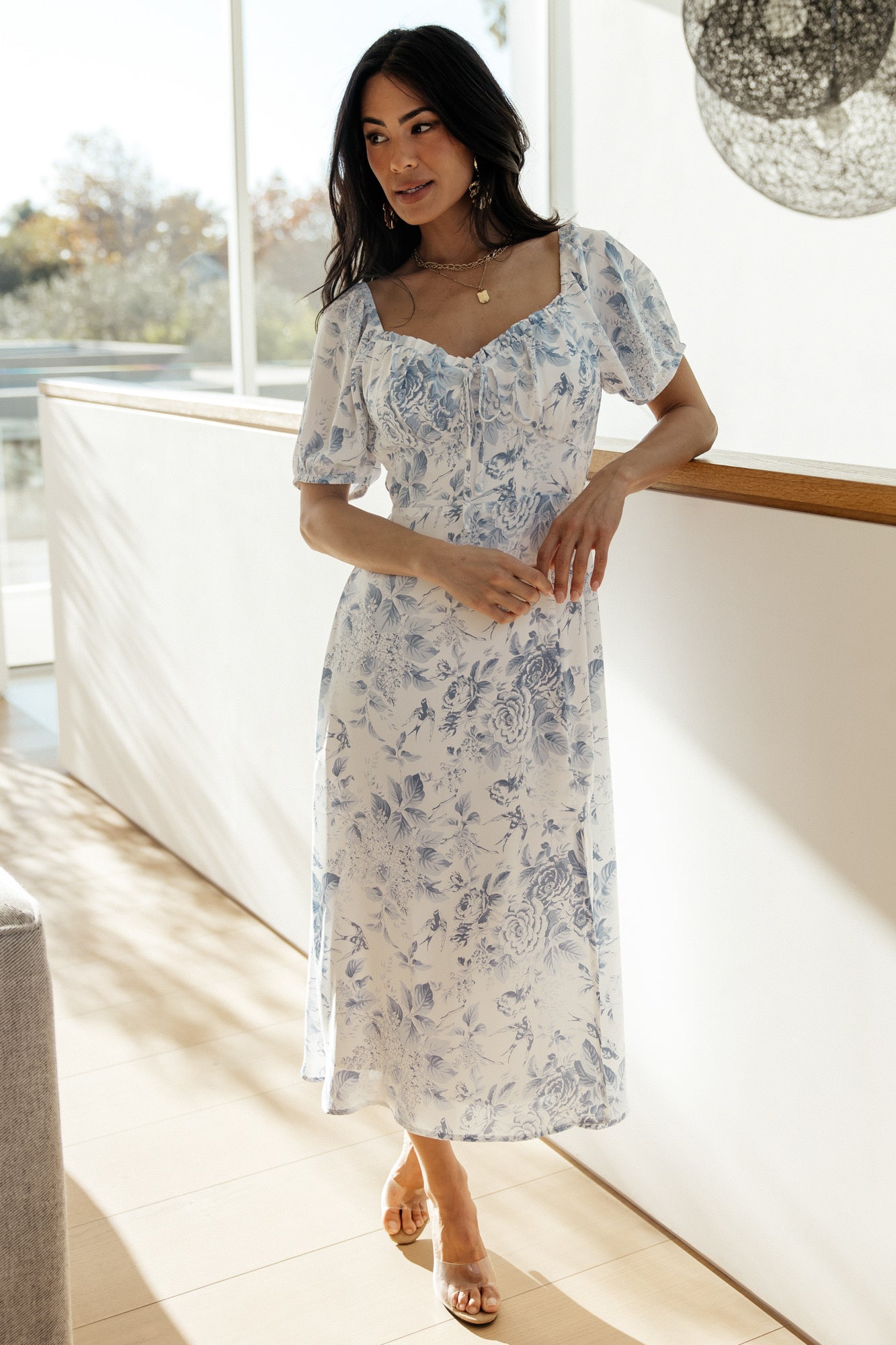 Cadence Midi Dress | Blue Floral - Baltic Born