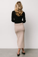 Carey Waffle Midi Skirt | Taupe - Baltic Born
