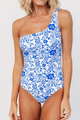 Catania One Piece | White + Cobalt Floral - Baltic Born