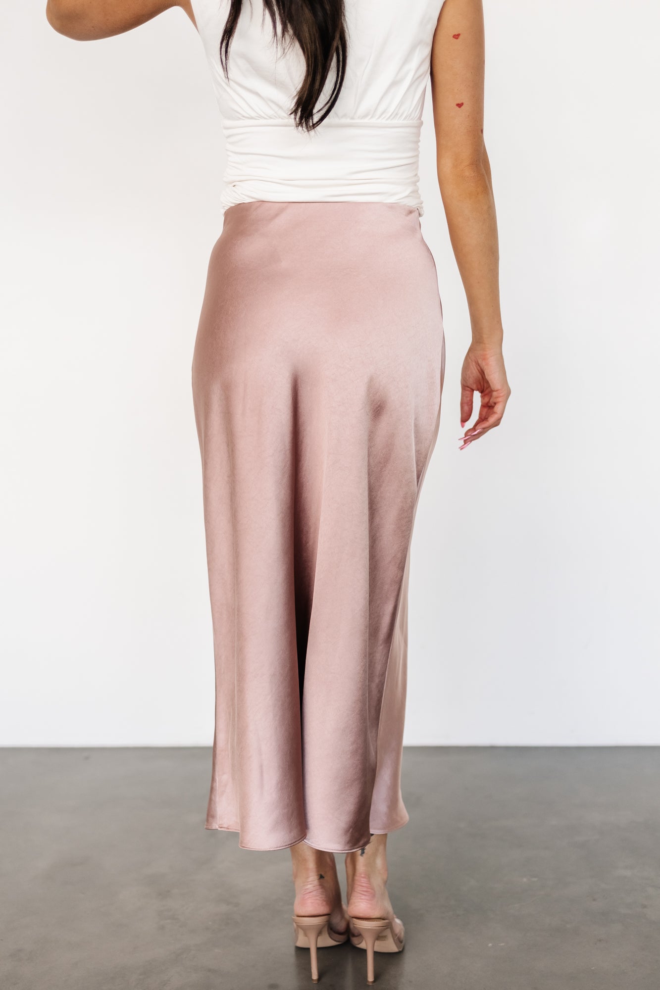 Celeste Satin Midi Skirt | Blush - Baltic Born